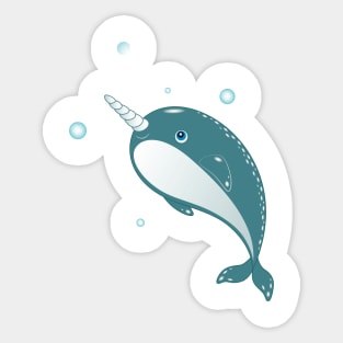 Narwhal whale Sticker